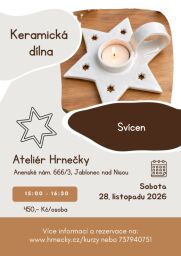 28.11.2026 Keramická dílna - Svícen - od 15:00 hod